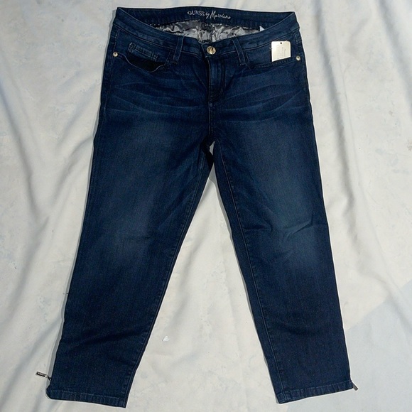 New Guess Marciano Cropped Zip Bottom Slim Leg Jeans 31 - Picture 2 of 10